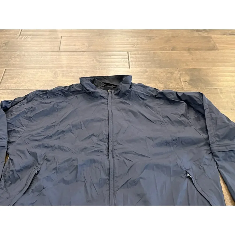 Vintage Nike Golf Navy Full Zip Convertible Cutoff Arm Clima Fit Jacket Size XL